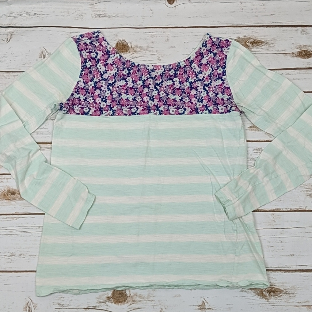 Gap Factory Floral/Striped Long Sleeve T Women's M